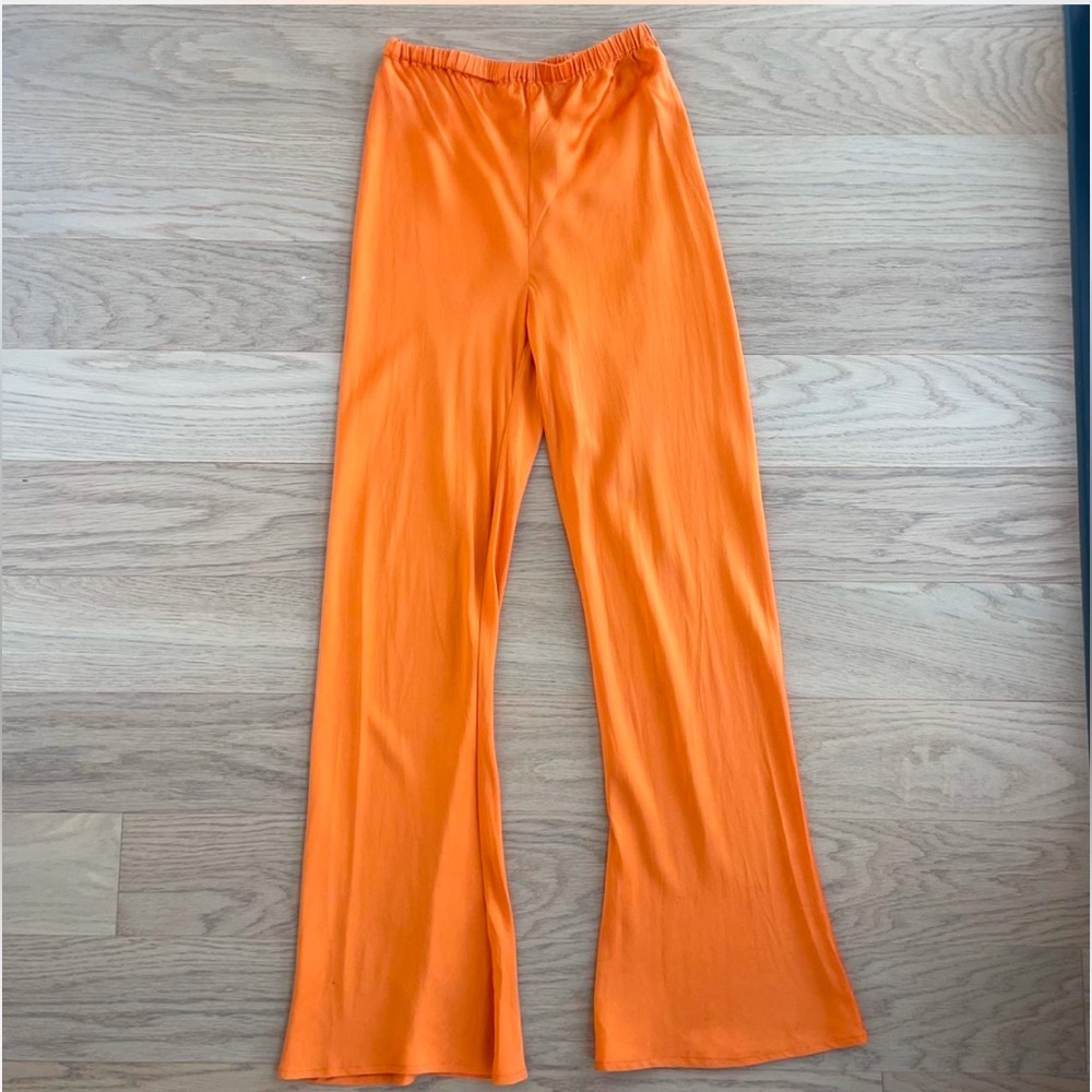 Silk Laundry Orange Bias Pants | XS
